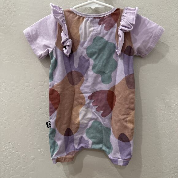 Rags Purple Watercolor Ruffle Romper - Picture 6 of 8